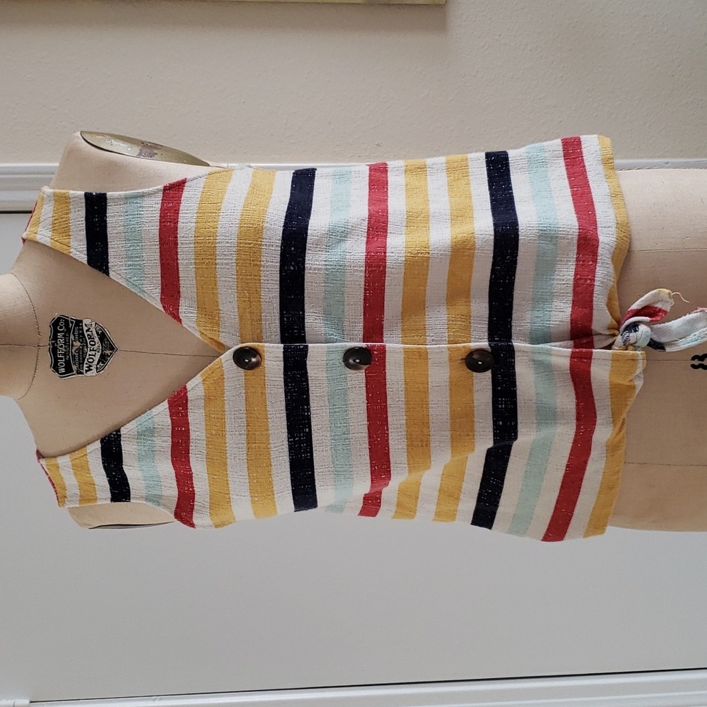 Old Navy multi colored striped twist tie knot tank top vest size small